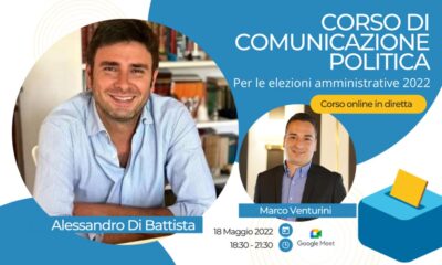 Alessandro Di Battista terrà un corso di formazione on-line per i candidati alle Amministrative sulla comunicazione politica