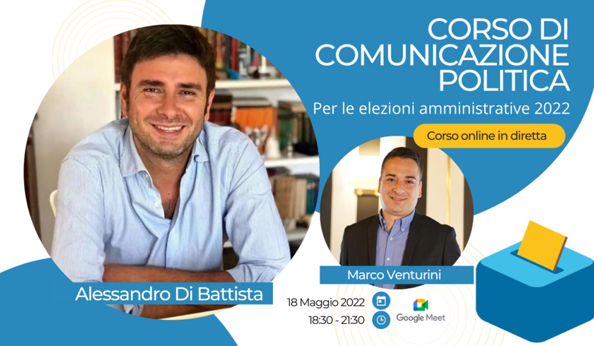 Alessandro Di Battista terrà un corso di formazione on-line per i candidati alle Amministrative sulla comunicazione politica
